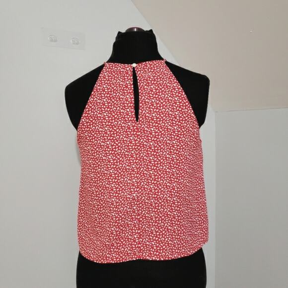 Abbeline High Neck Sleeveless Thin Strap Keyhole Tie Front Crop Top Medium - Picture 3 of 9